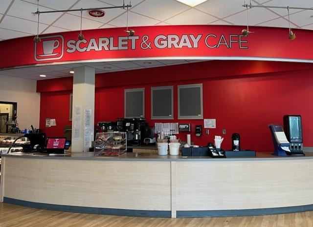 Counter at Mansfield Scarlet & Gray Cafe